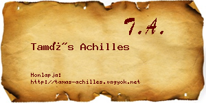 Tamás Achilles névjegykártya