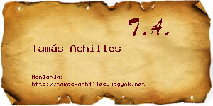 Tamás Achilles névjegykártya